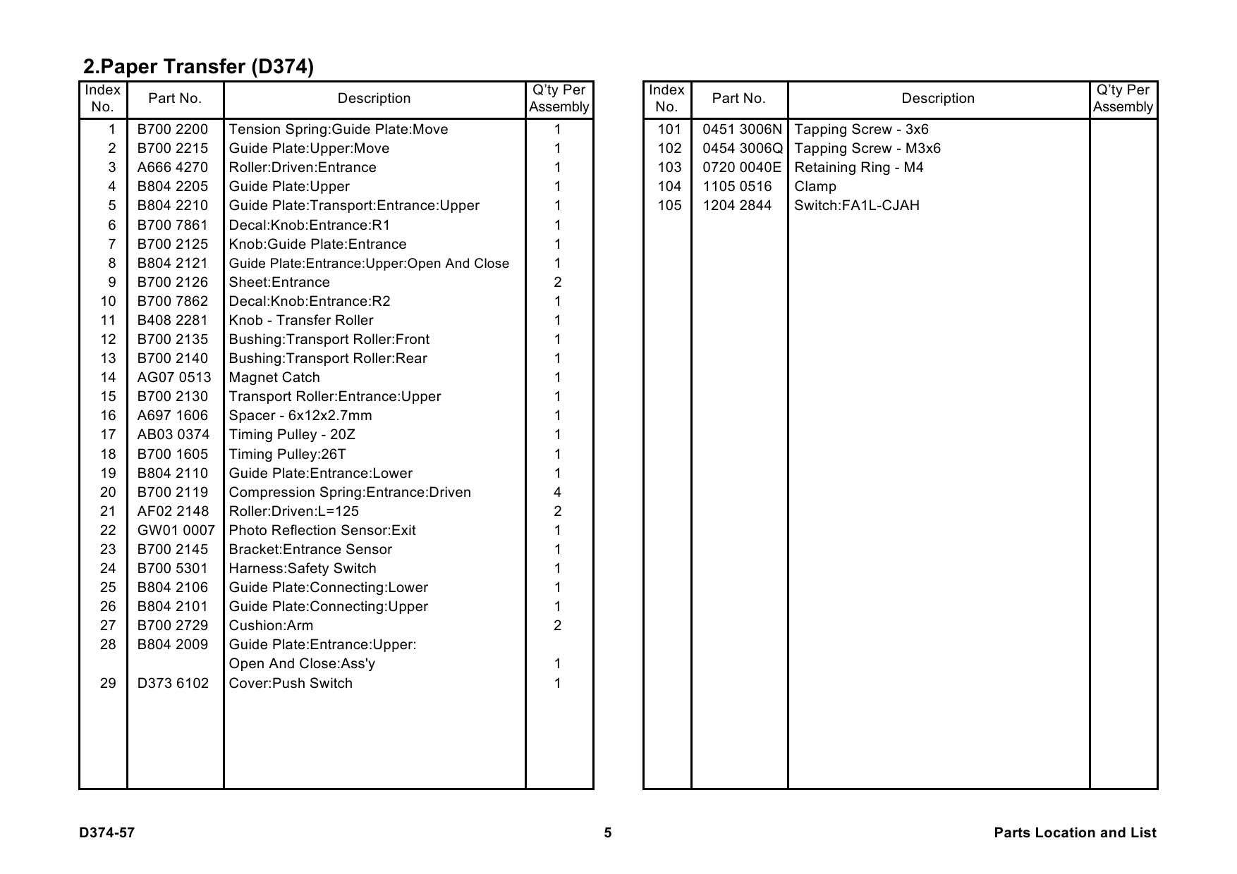 RICOH Options SR4030 D374 FINISHER Parts Catalog PDF download-2